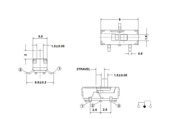 YX-MSS-12D17撥動開關圖紙